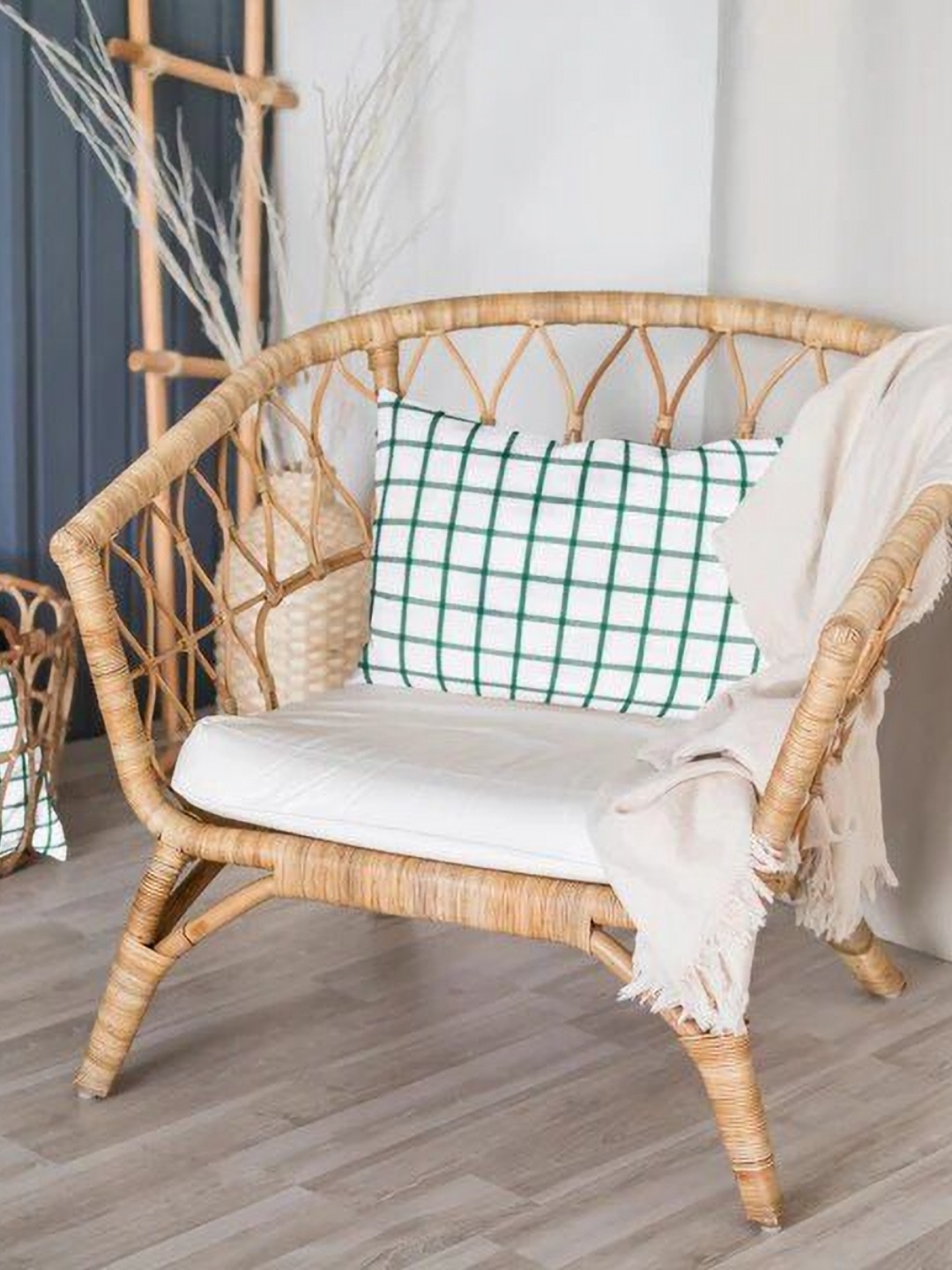 

THE BABY ATELIER Green & White 1 Pieces Solid Pure Cotton Rectangle Pillow Covers