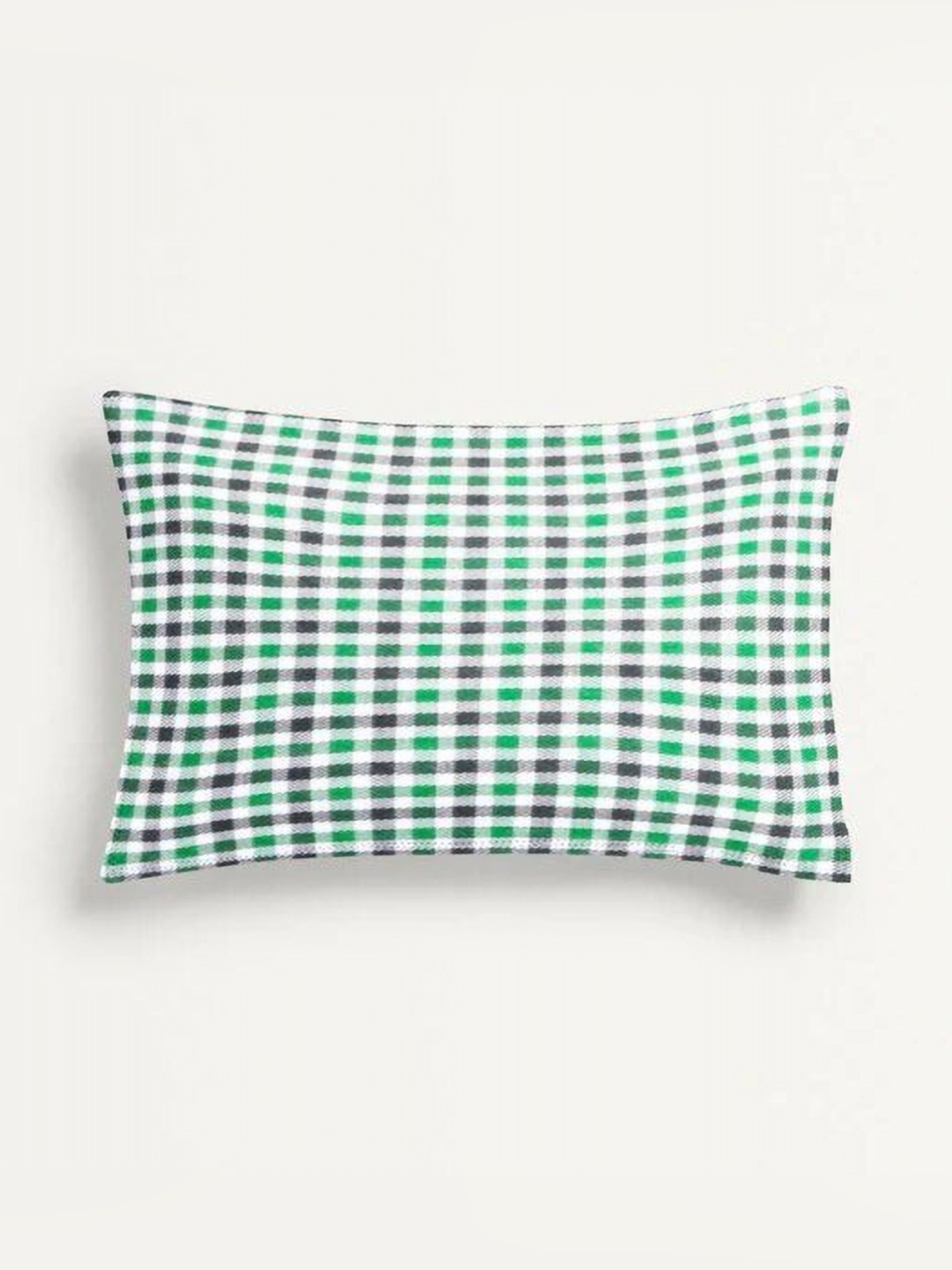 

THE BABY ATELIER Green & White 1 Pieces Solid Pure Cotton Rectangle Pillow Covers