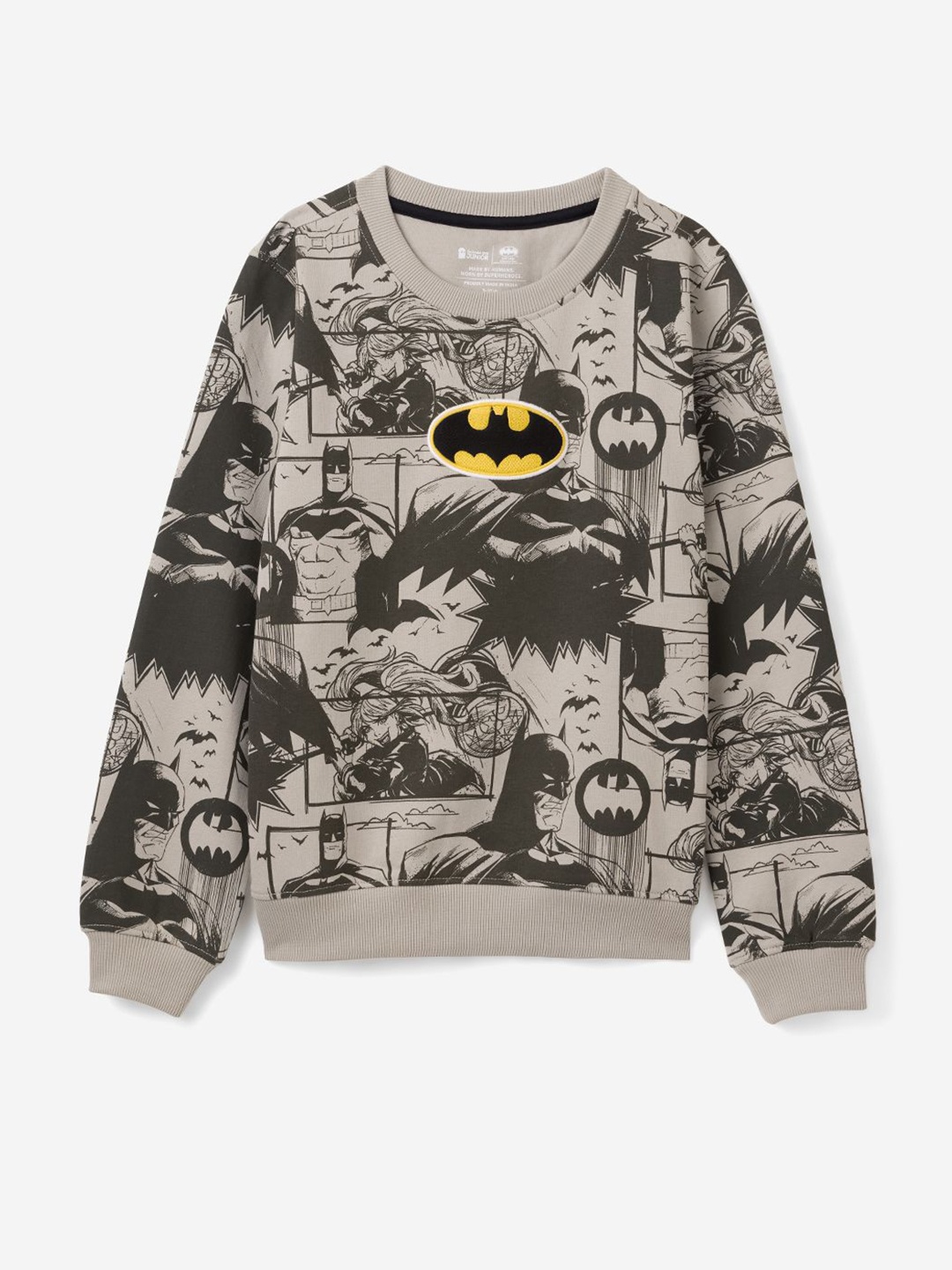 

The Souled Store Boys Batman Comics Printed Sweatshirt, Grey