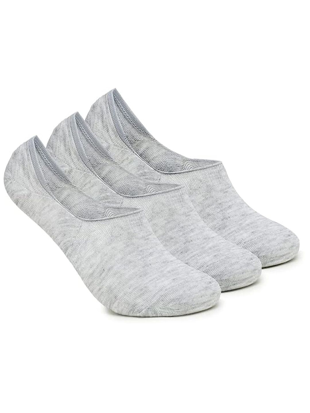 

Xjarvis Unisex Pack Of 3 Odour Free Breathable Low Cut No Show Loafer Shoe Liner Socks, Grey