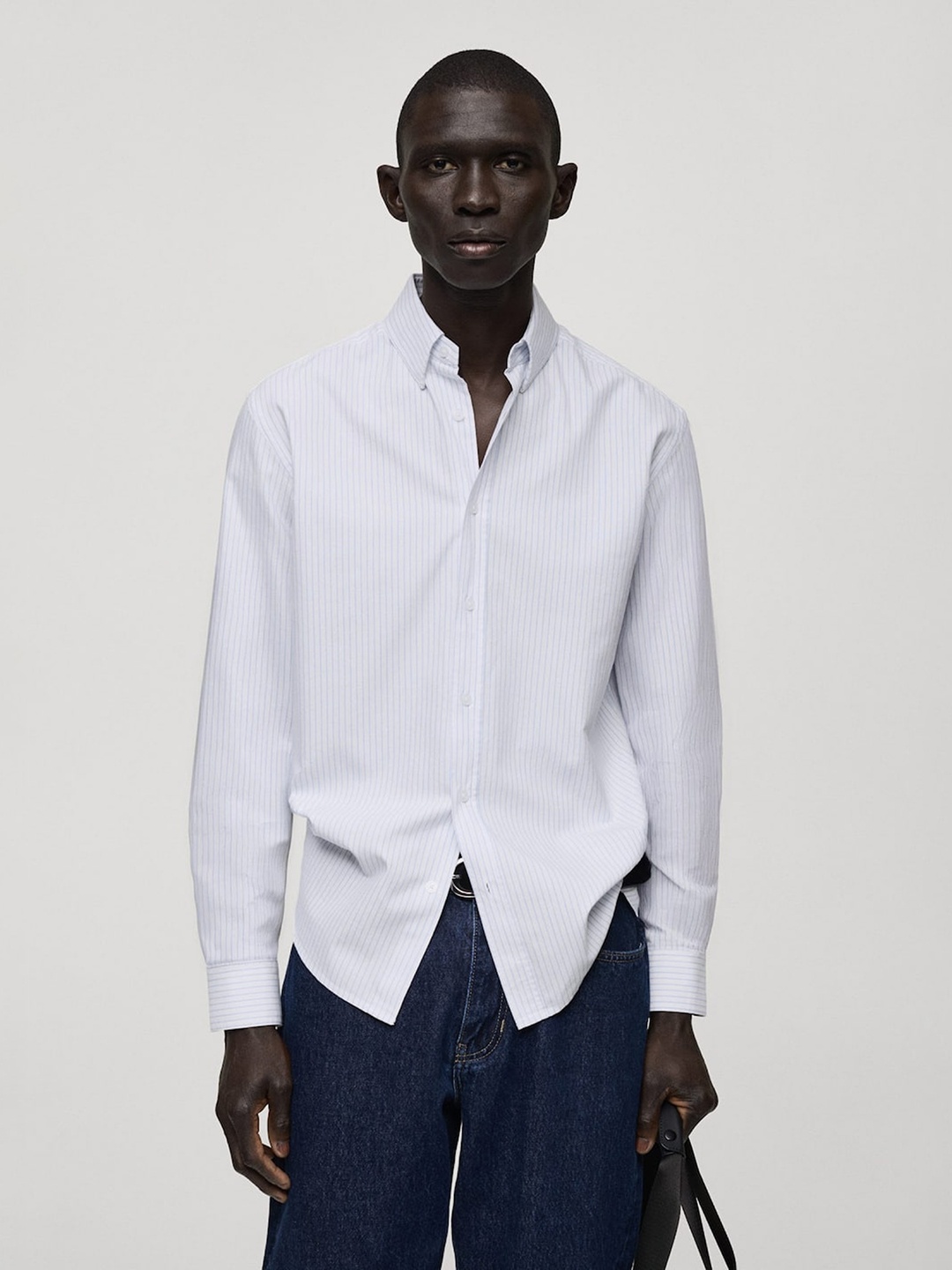 

MANGO MAN Striped Smart Casual Shirt, White