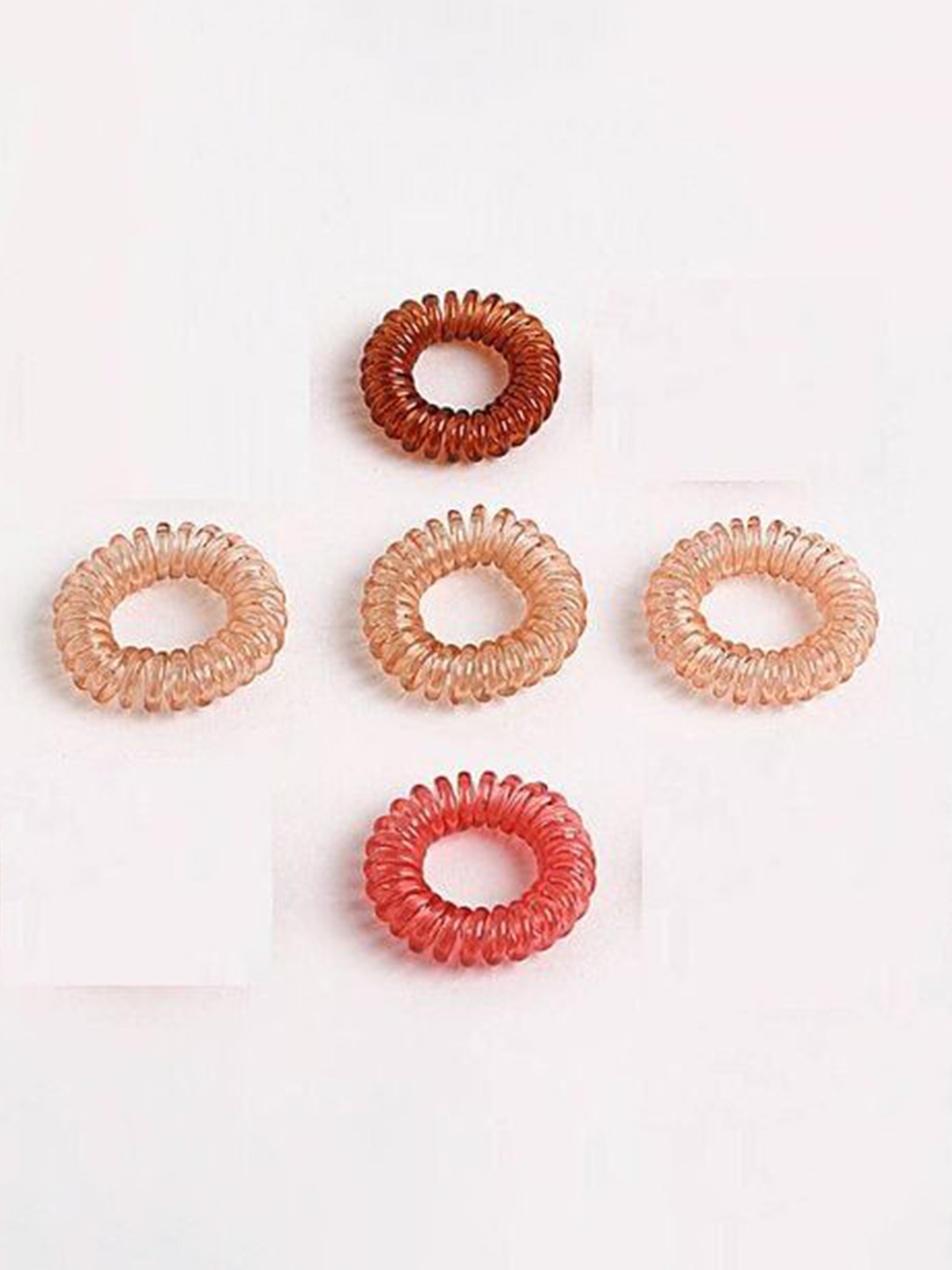 

Radhya Accessories Women Set of 5 Ponytail Holders, Red
