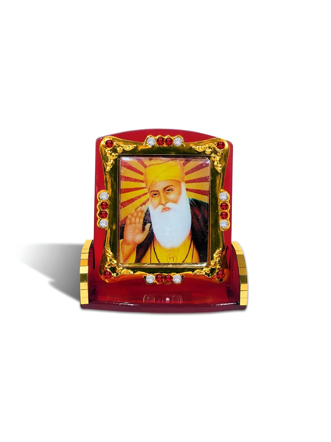 

Adhvik Lord Waheguru Ashirwad Posture Arylic Figurine, Multi