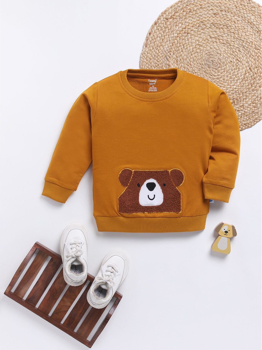 

Toonyport Boys Printed Pure Cotton Sweatshirt, Mustard