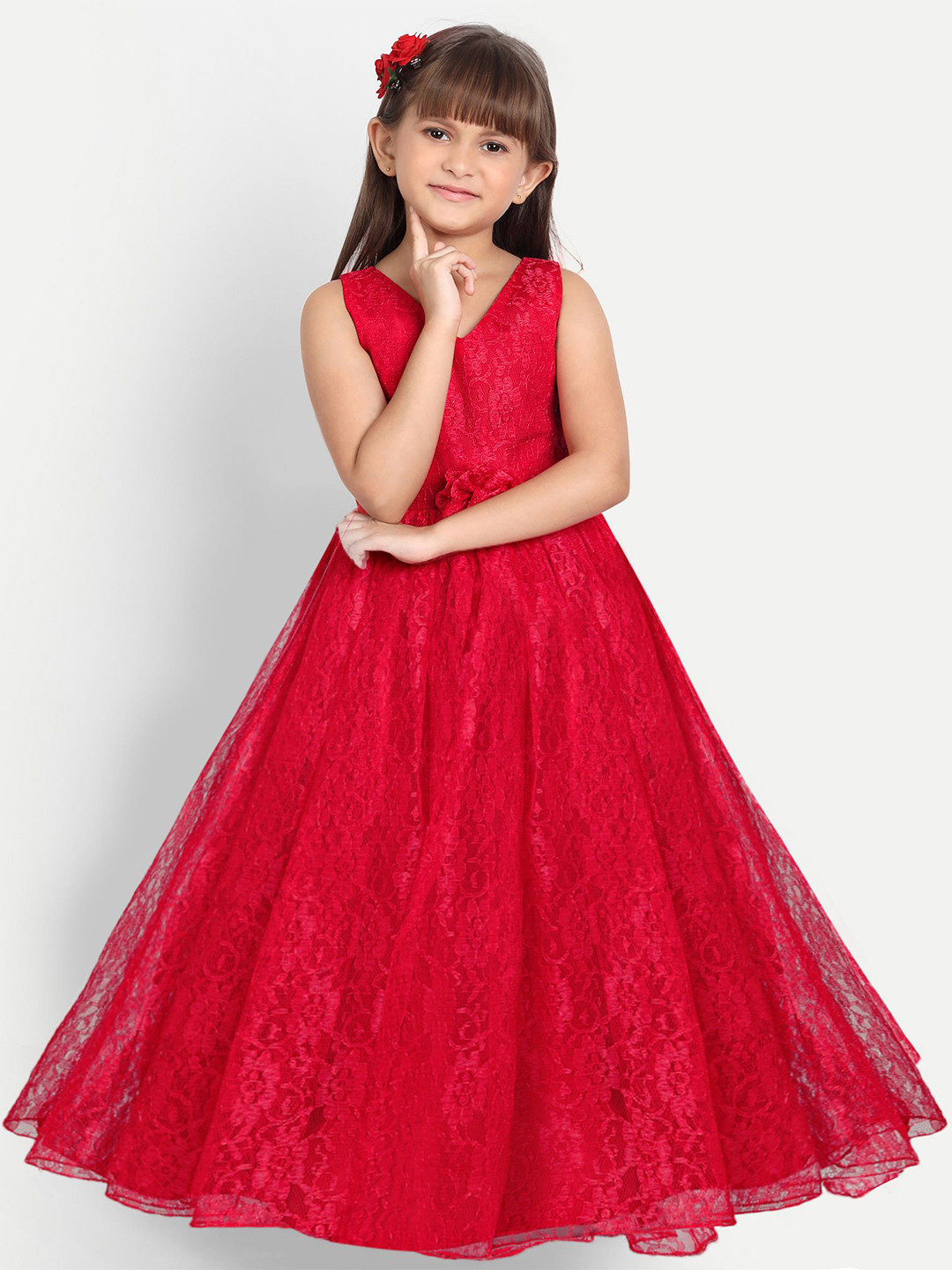 

SABA GARMENTS Satin Maxi Dress, Red