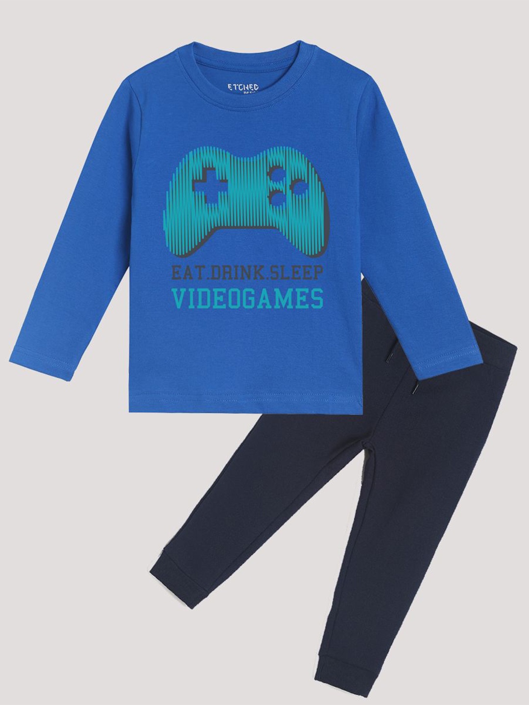 

ETCHED DESIGN Boys Printed Top with Trousers, Blue