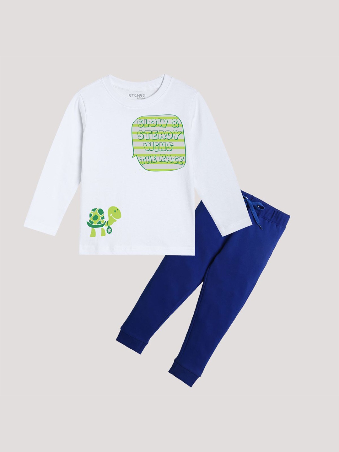 

ETCHED DESIGN Boys Printed Top with Trousers, White