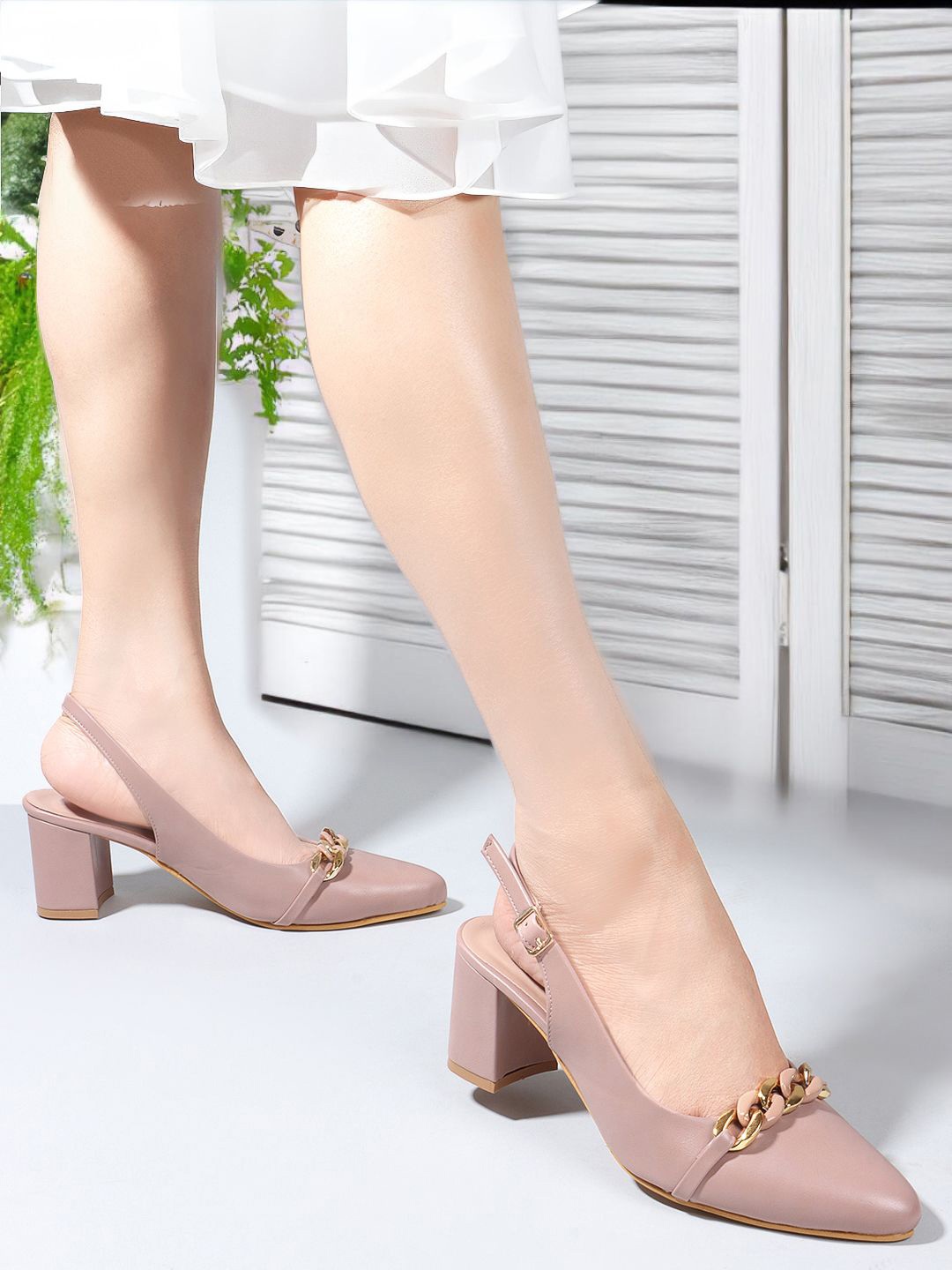 

CORSICA Women Block Heel Mules, Nude