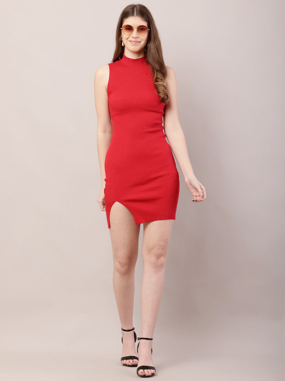 

NoBarr Women Bodycon Mini Dress, Red