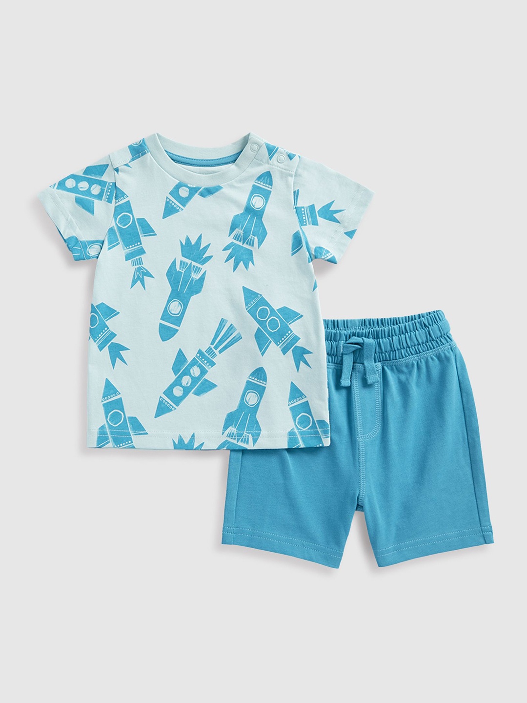 

mothercare Boys Printed Top with Shorts, Blue