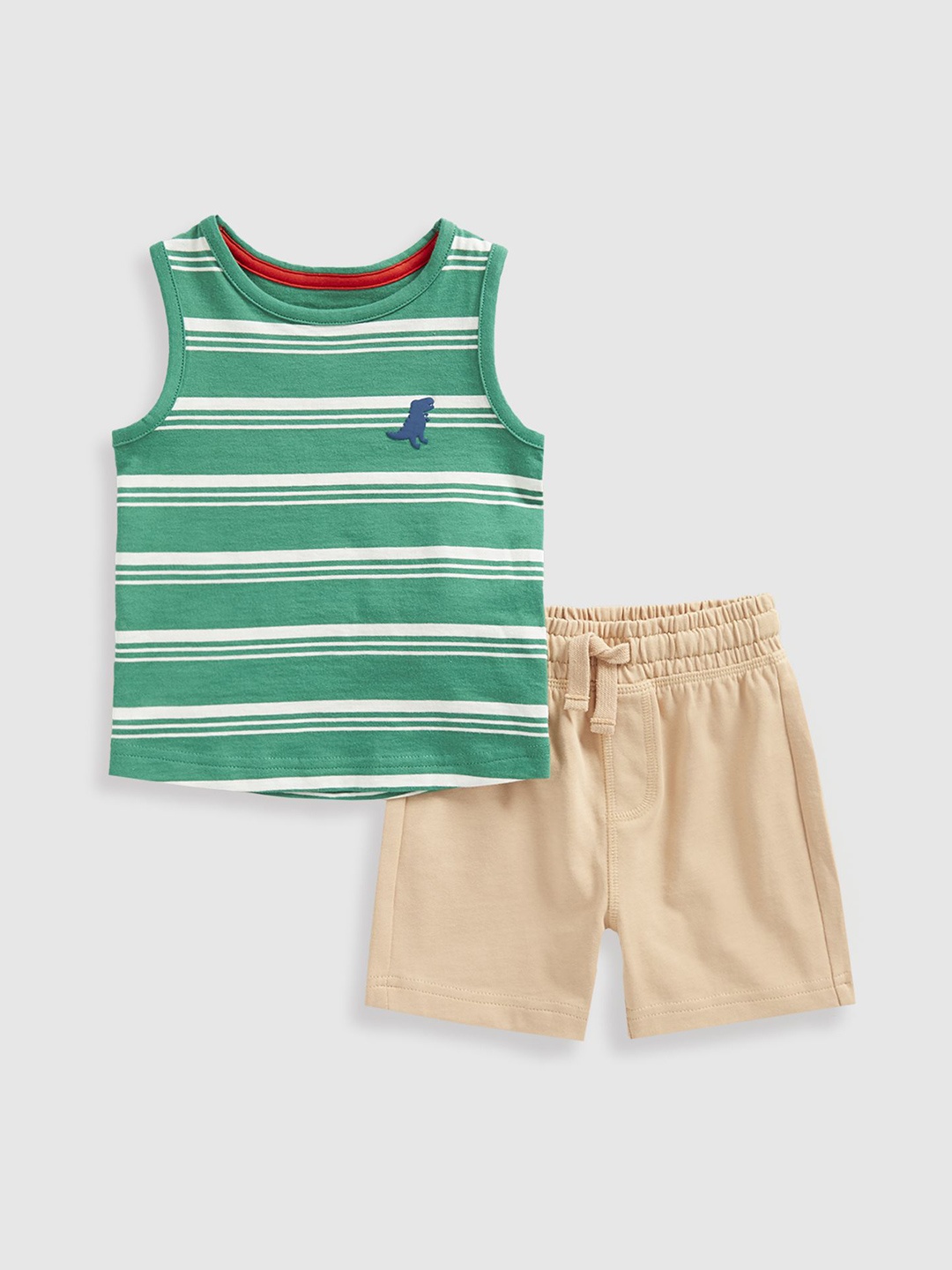 

mothercare Boys Striped Top with Shorts, Green