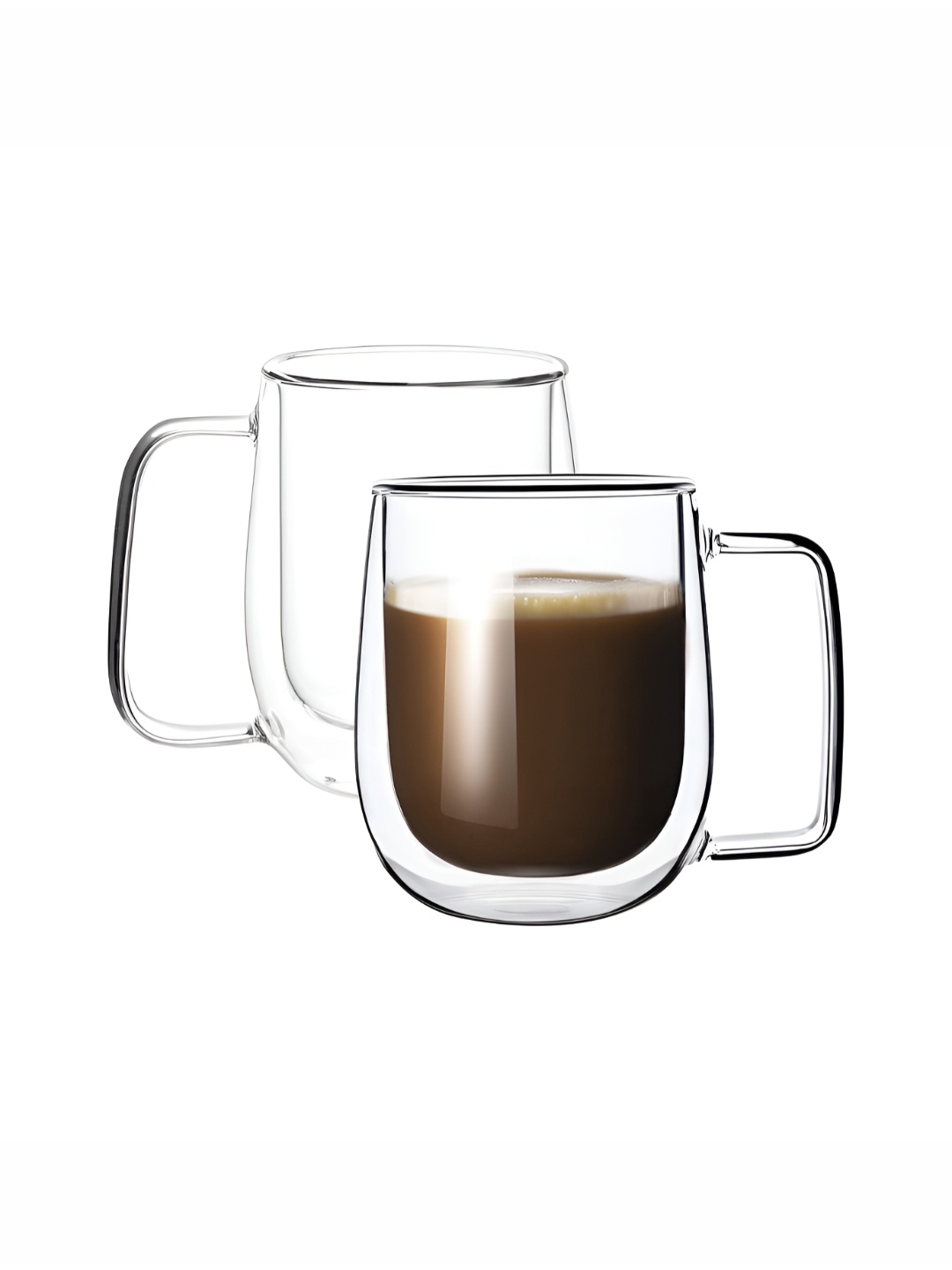

MARKQUES Set of 2 Transparent Borosilicate Glass Mugs - 250 ml Each