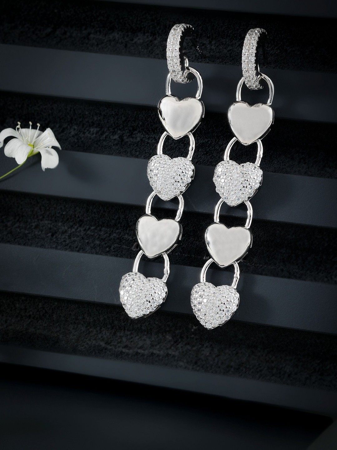 

DIAVO Contemporary Drop Earrings, Silver