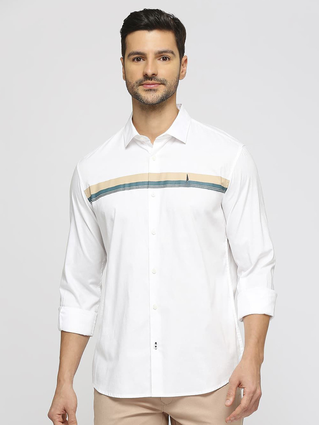 

Basics Men Comfort Slim Fit Opaque Casual Shirt, White