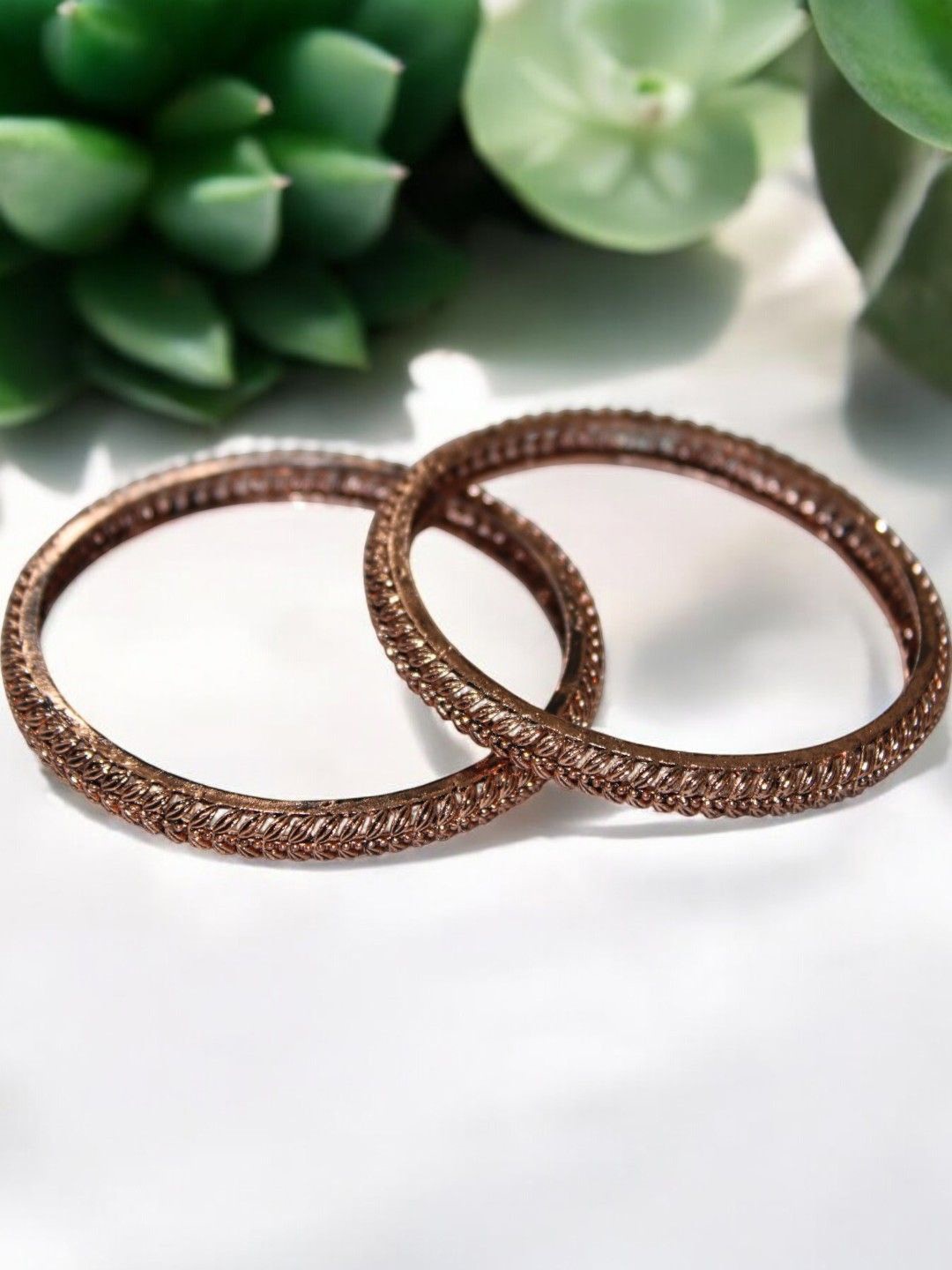 

Jolly Faces Set of 2 Copper Bangle