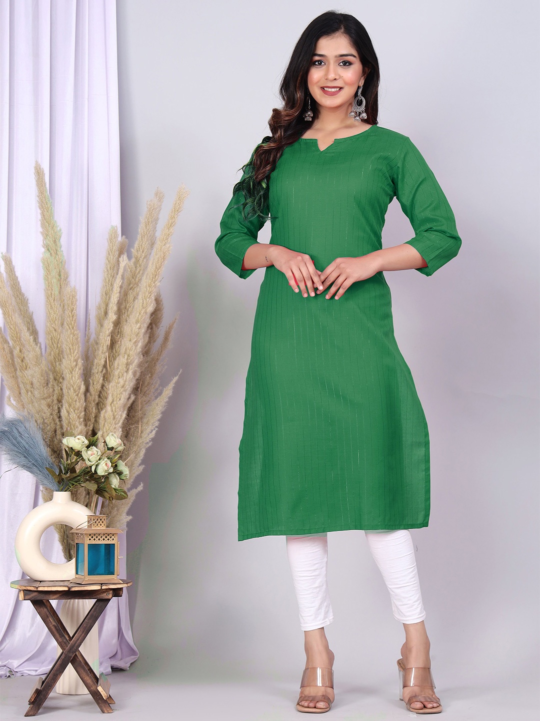 

MK3A Geometric Printed Pure Cotton Straight Kurtas, Teal