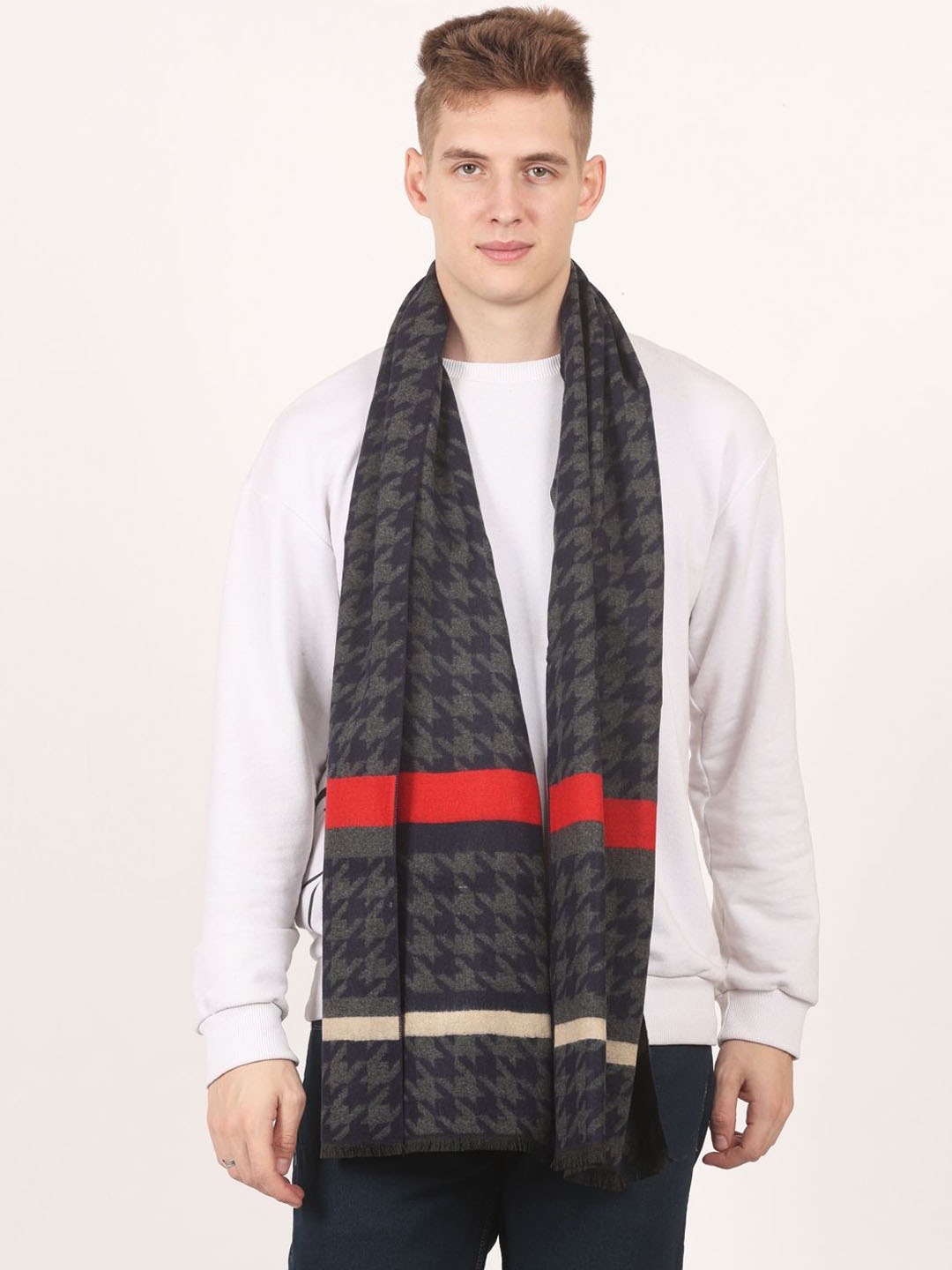 

Cazzano Men Patterned Acrylic Mufflers, Black