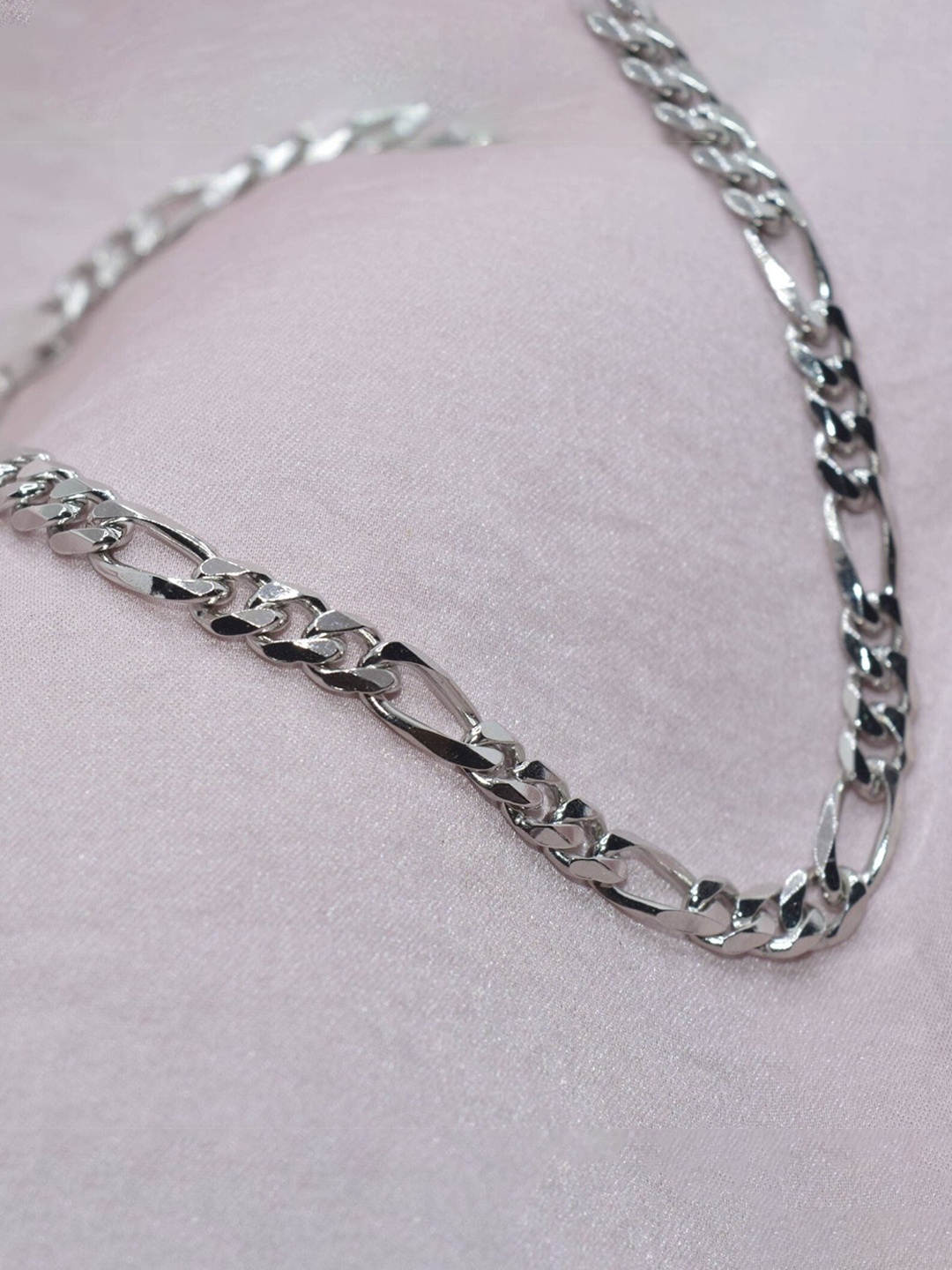 

Luxevogue Men Sterling Silver Rhodium-Plated Link Bracelet