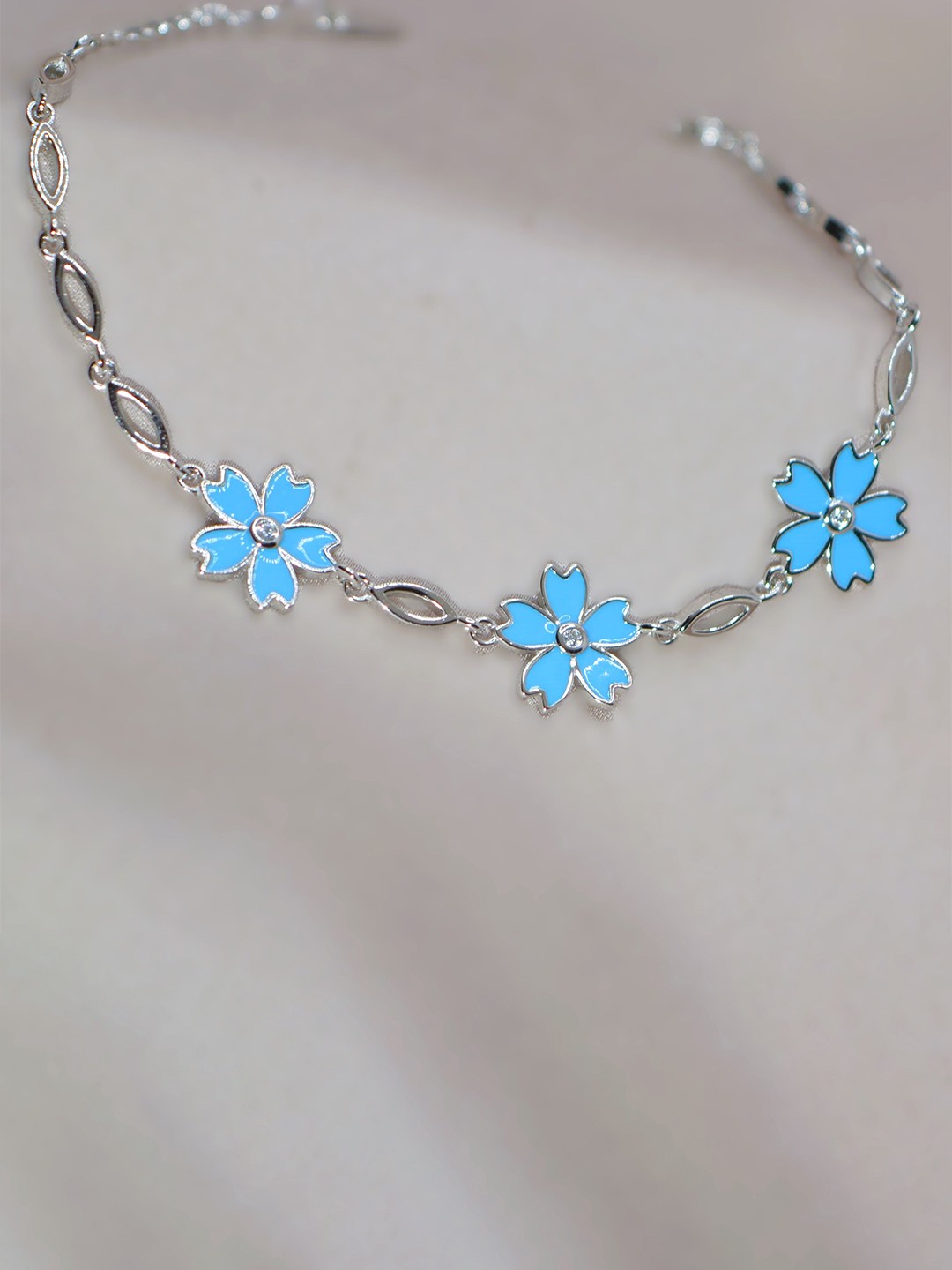 

Luxevogue Girls Sterling Silver Rhodium-Plated Charm Bracelet