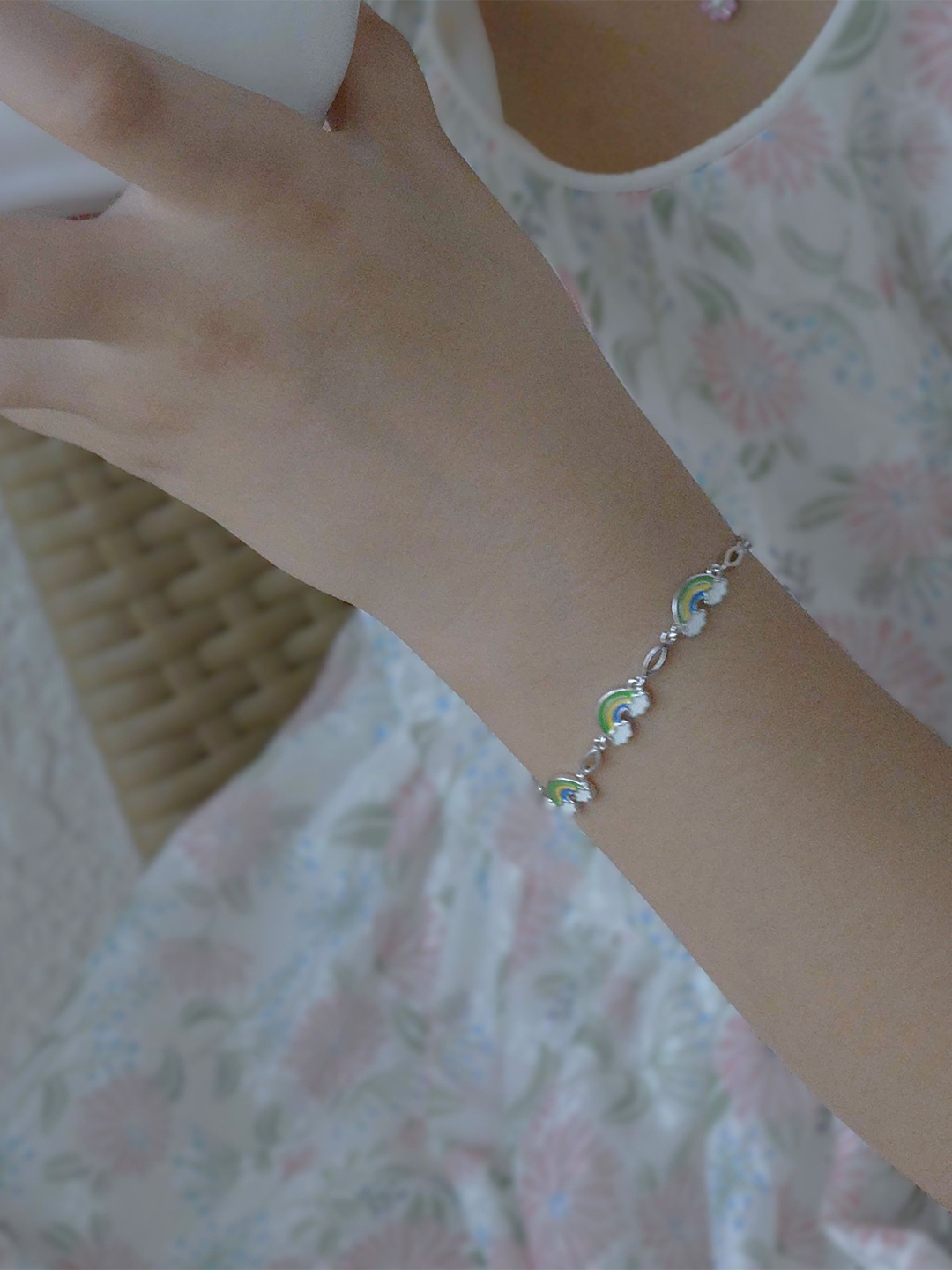 

Luxevogue Girls Sterling Silver Rhodium-Plated Charm Bracelet