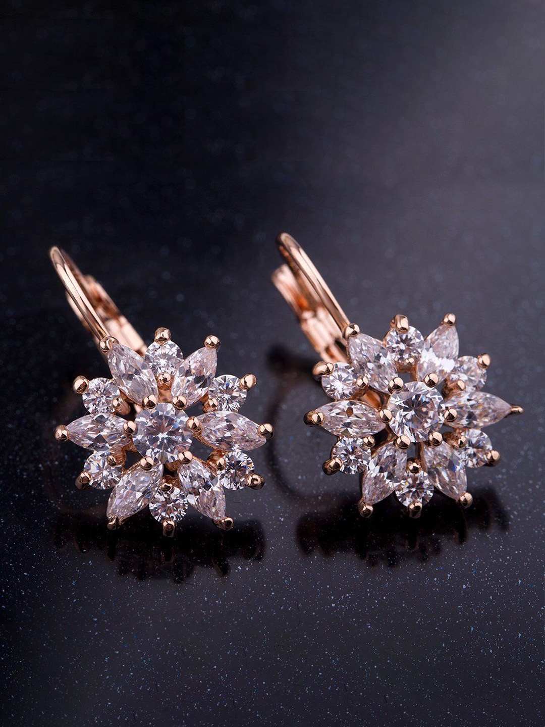 

Nilu's Collection Contemporary Drop Earrings, Rose gold