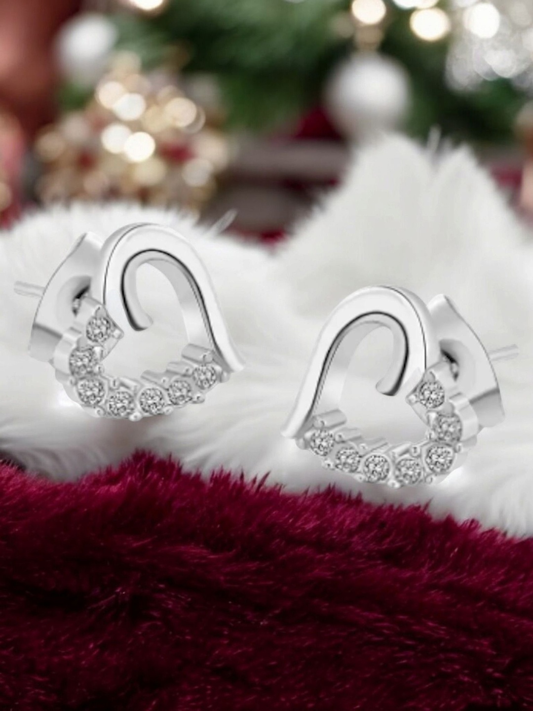 

Nilu's Collection Contemporary Studs Earrings, Silver
