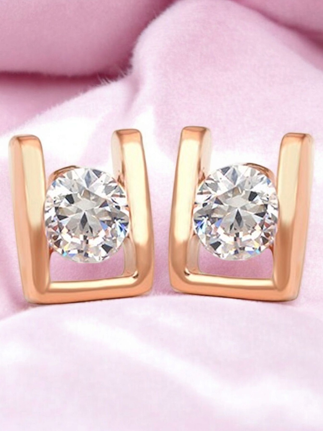 

Nilu's Collection Contemporary Studs Earrings, Rose gold