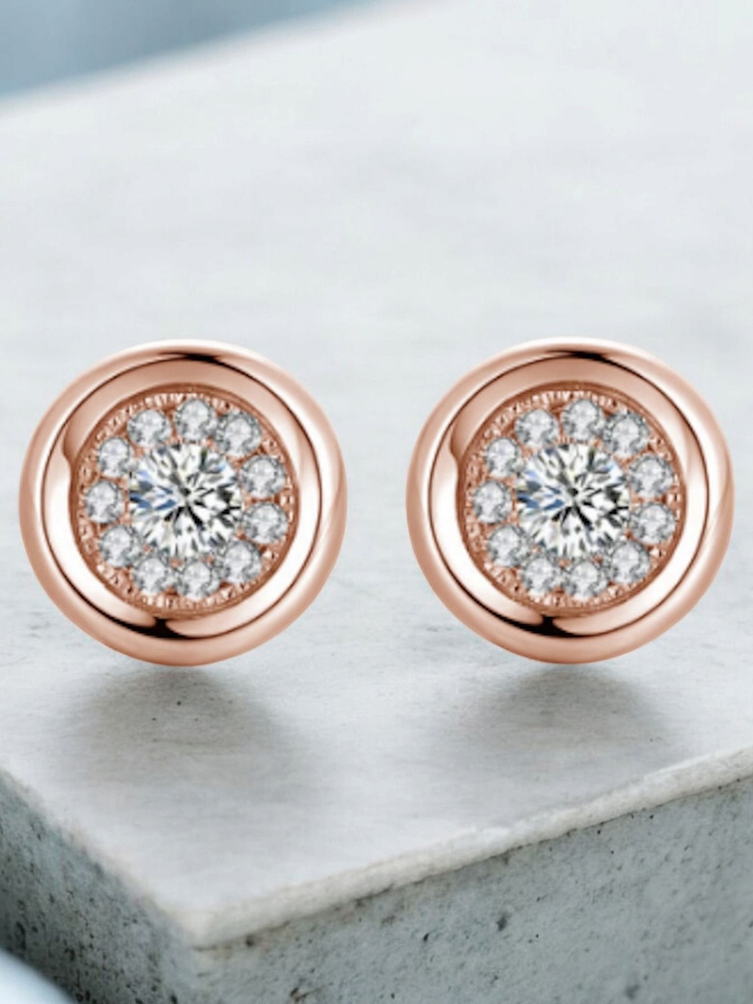 

Nilu's Collection Contemporary Studs Earrings, Rose gold