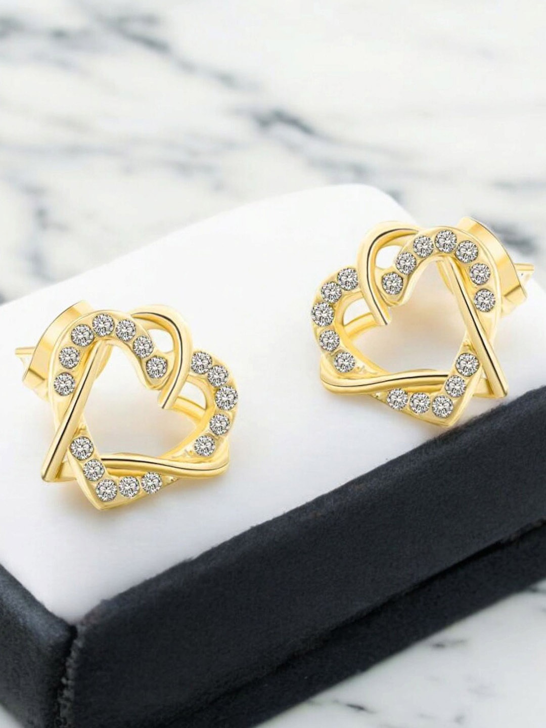 

Nilu's Collection Contemporary Studs Earrings, Gold