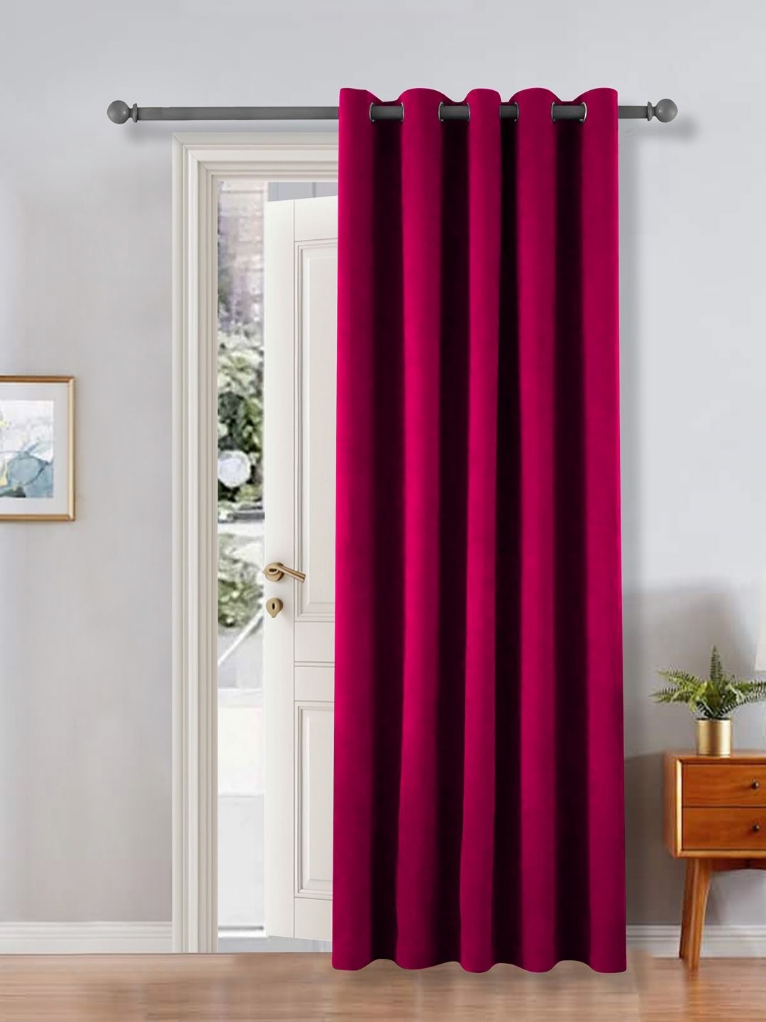 

THE CONVERSION Magenta Room Darkening Long Door Curtain