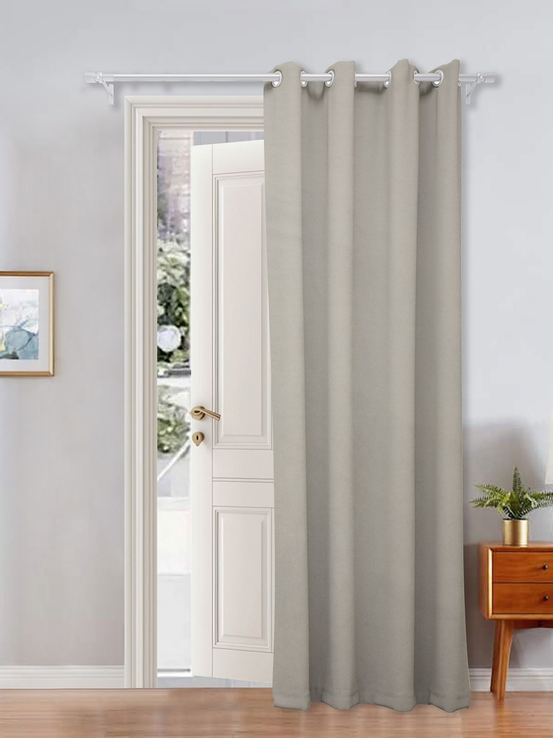 

THE CONVERSION Grey Room Darkening Long Door Curtain