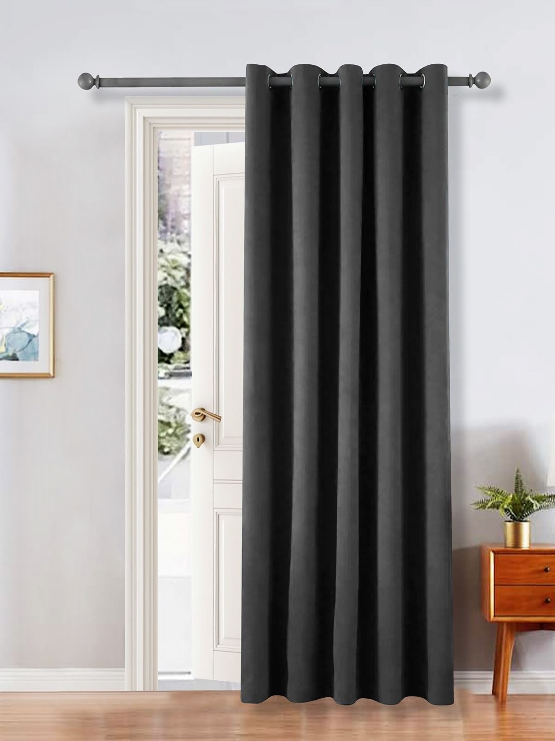 

THE CONVERSION Grey Room Darkening Long Door Curtain