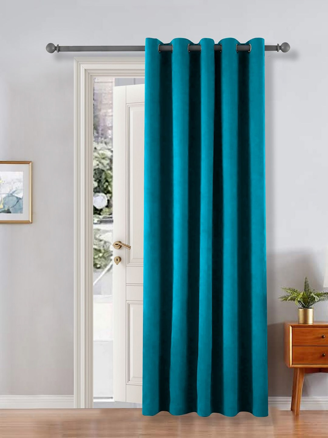 

THE CONVERSION Turquoise Blue Room Darkening Door Curtain