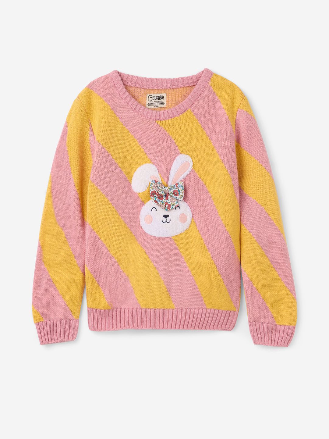 

The Souled Store Girls Embroidered Pullover, Pink