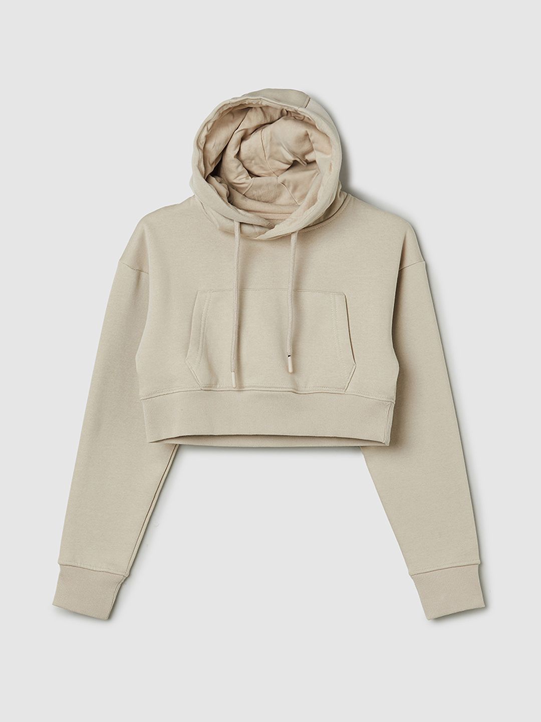 

max Girls Hooded Cotton Sweatshirt, Beige