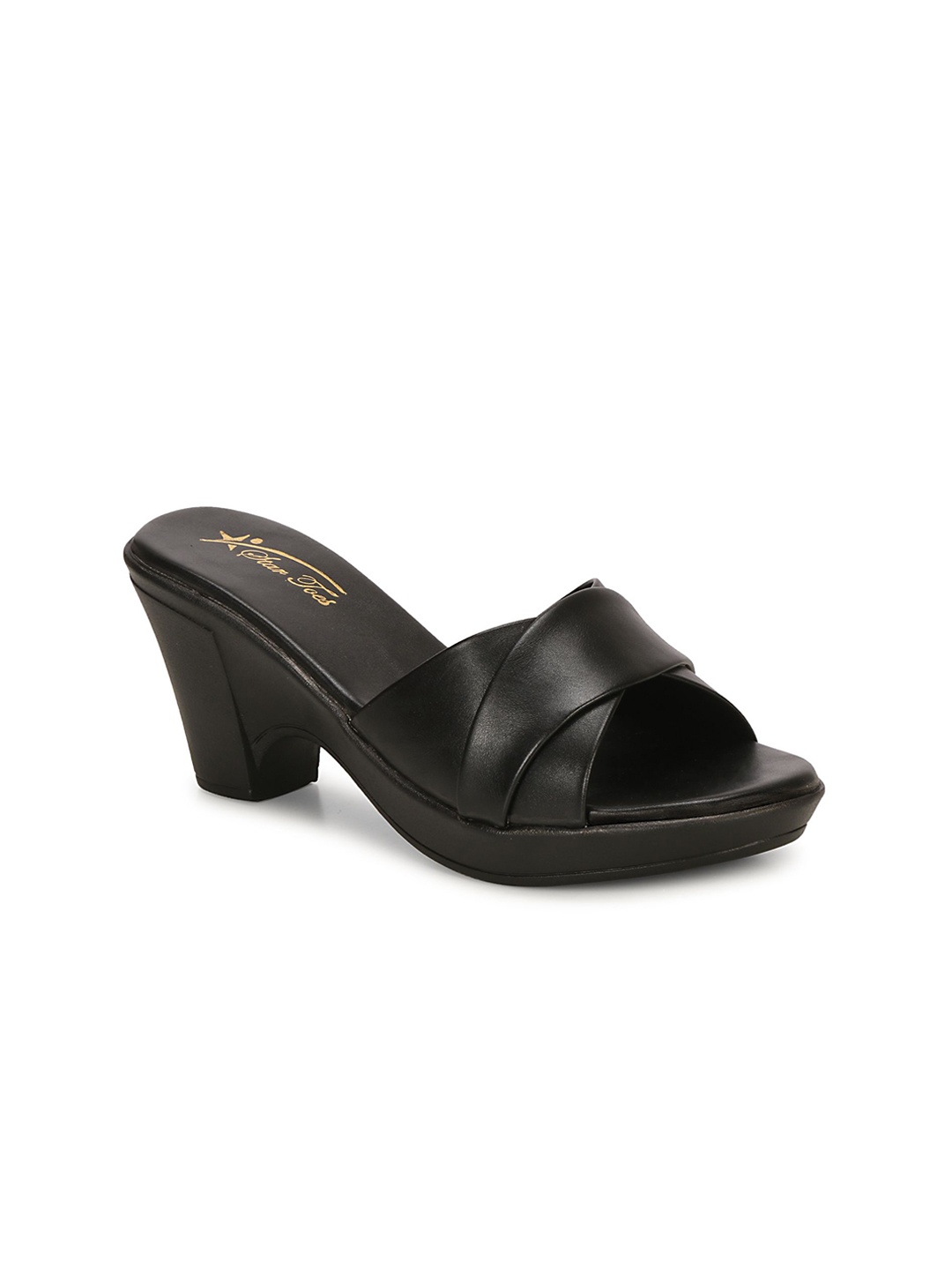 

STARTOES Women Block Sandals, Black