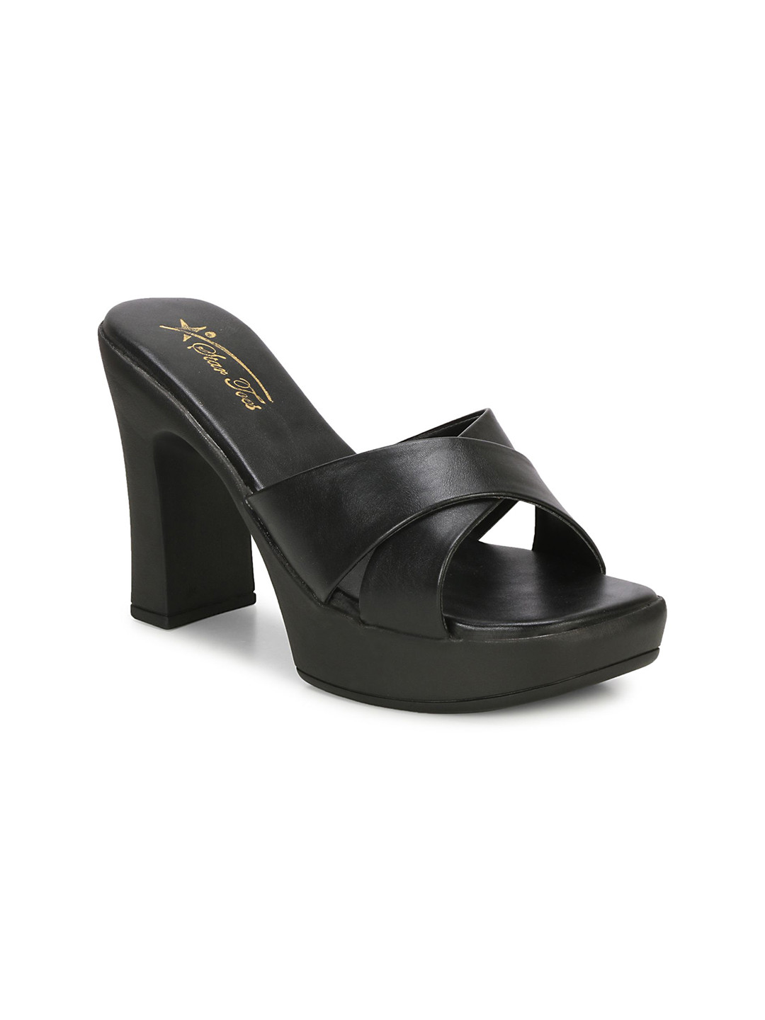 

STARTOES Women Block Heels Sandals, Black