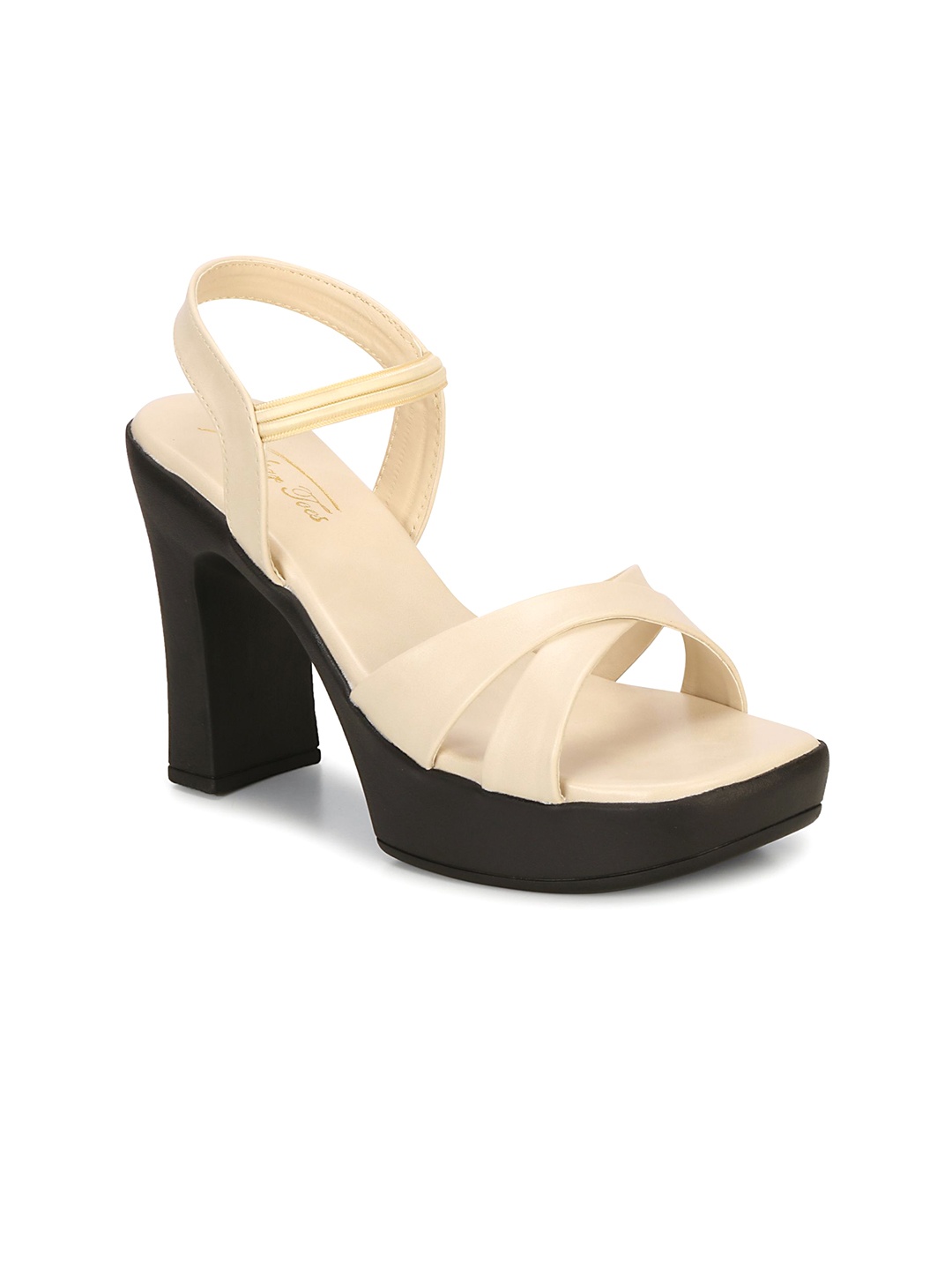 

STARTOES Women Block Heels Sandals, Cream