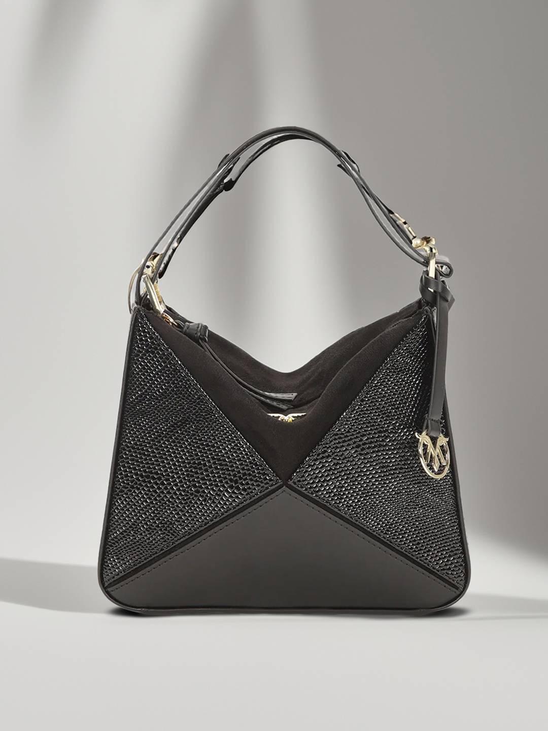

Monrow Women Textured Crossbody Sling Bag, Black