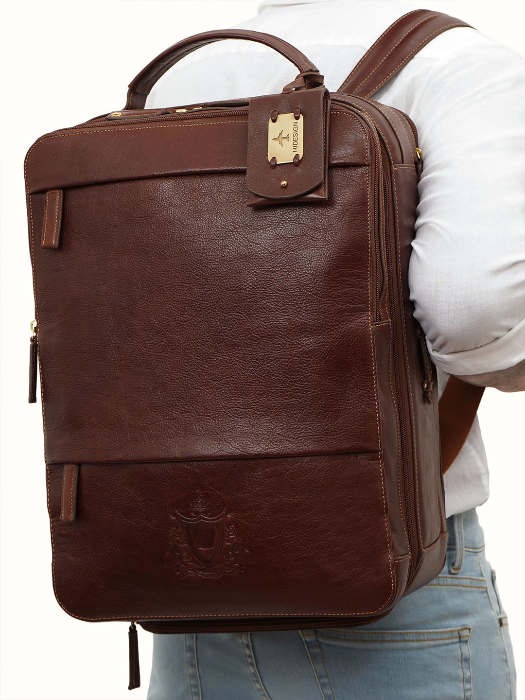 

Hidesign Men Ergonomic Padded Backpack, Tan