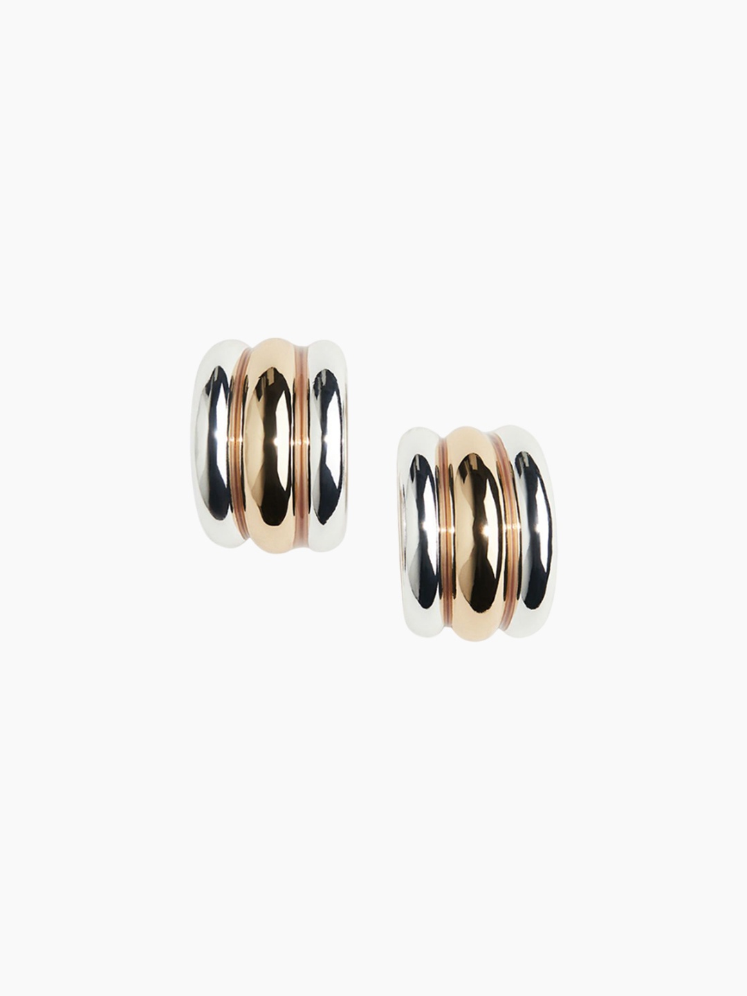 

H&M Two-Toned Hoop Earrings, Silver