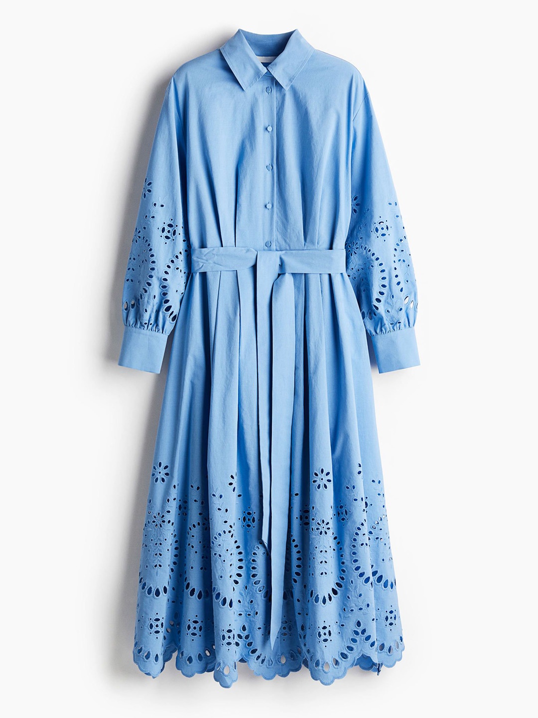 

H&M Women Broderie Anglaise Shirt Dress, Blue