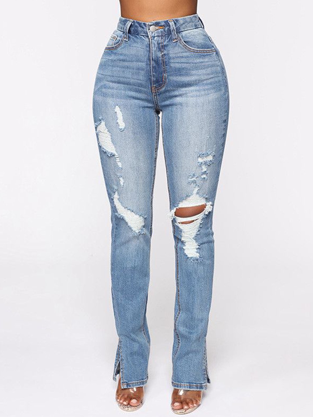 

The Roadster Lifestyle Co Women Slim-Fit Mid Rise Cotton Jeans, Blue