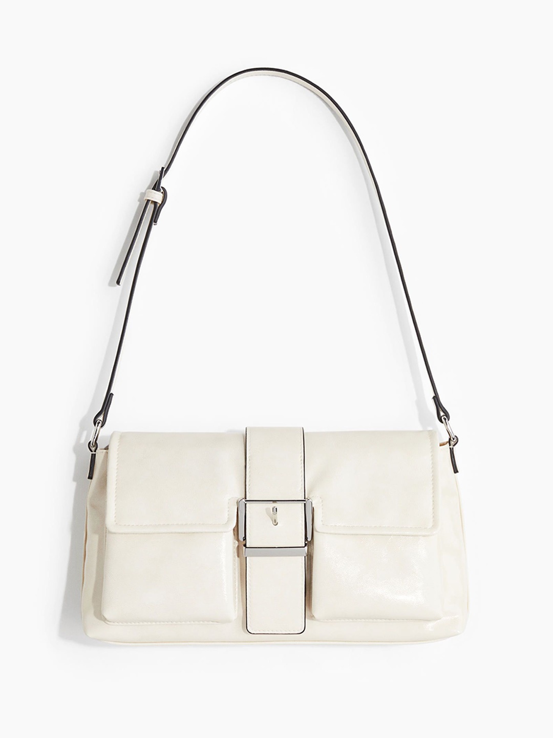 

H&M Coated Shoulder Bag, White