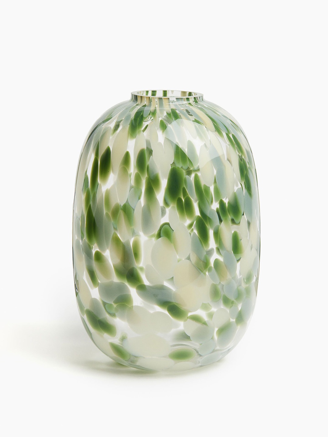 

H&M Patterned Large Glass Vase, Green