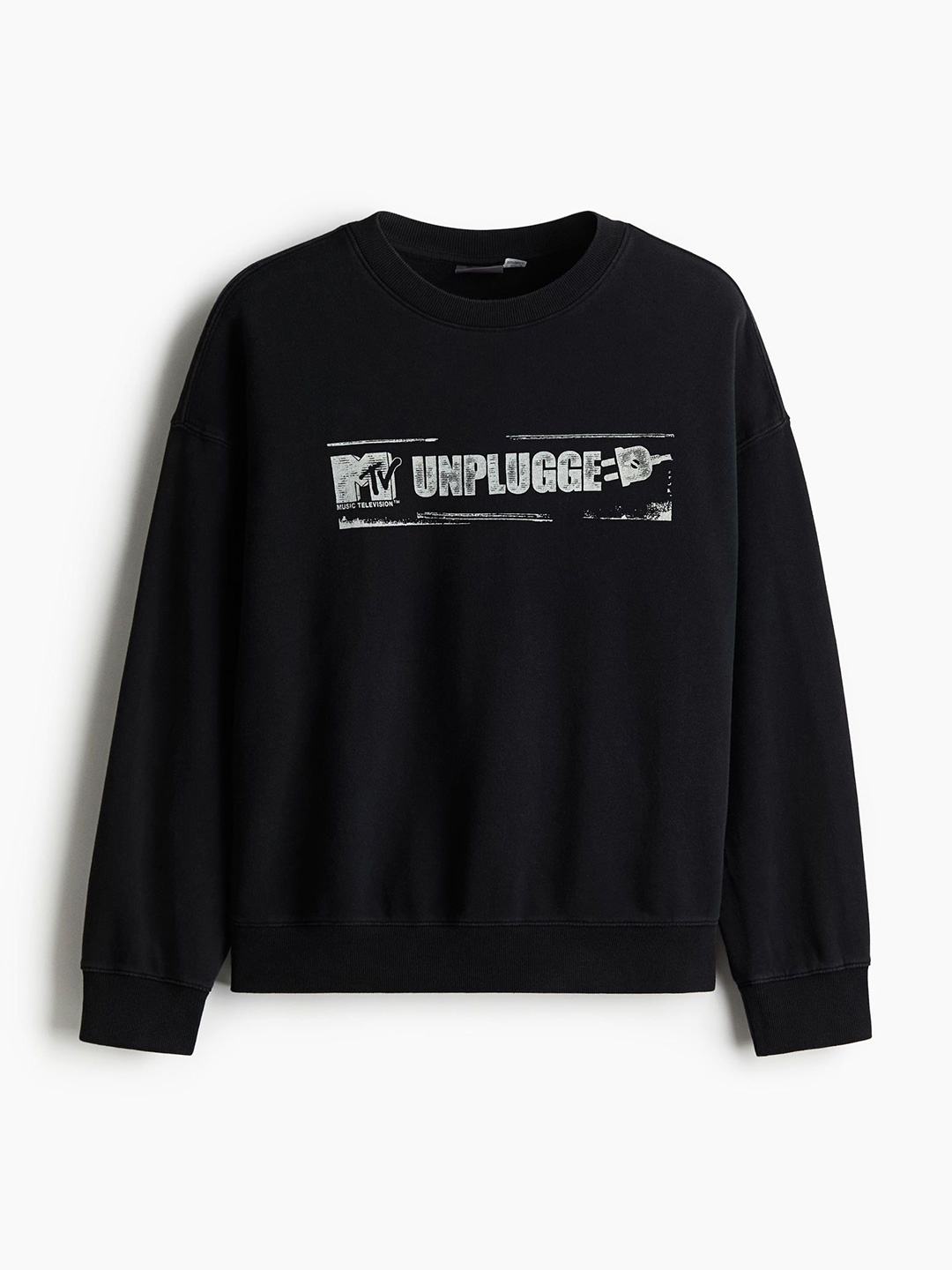 

H&M Men Oversized Fit Printed Sweatshirt, Black