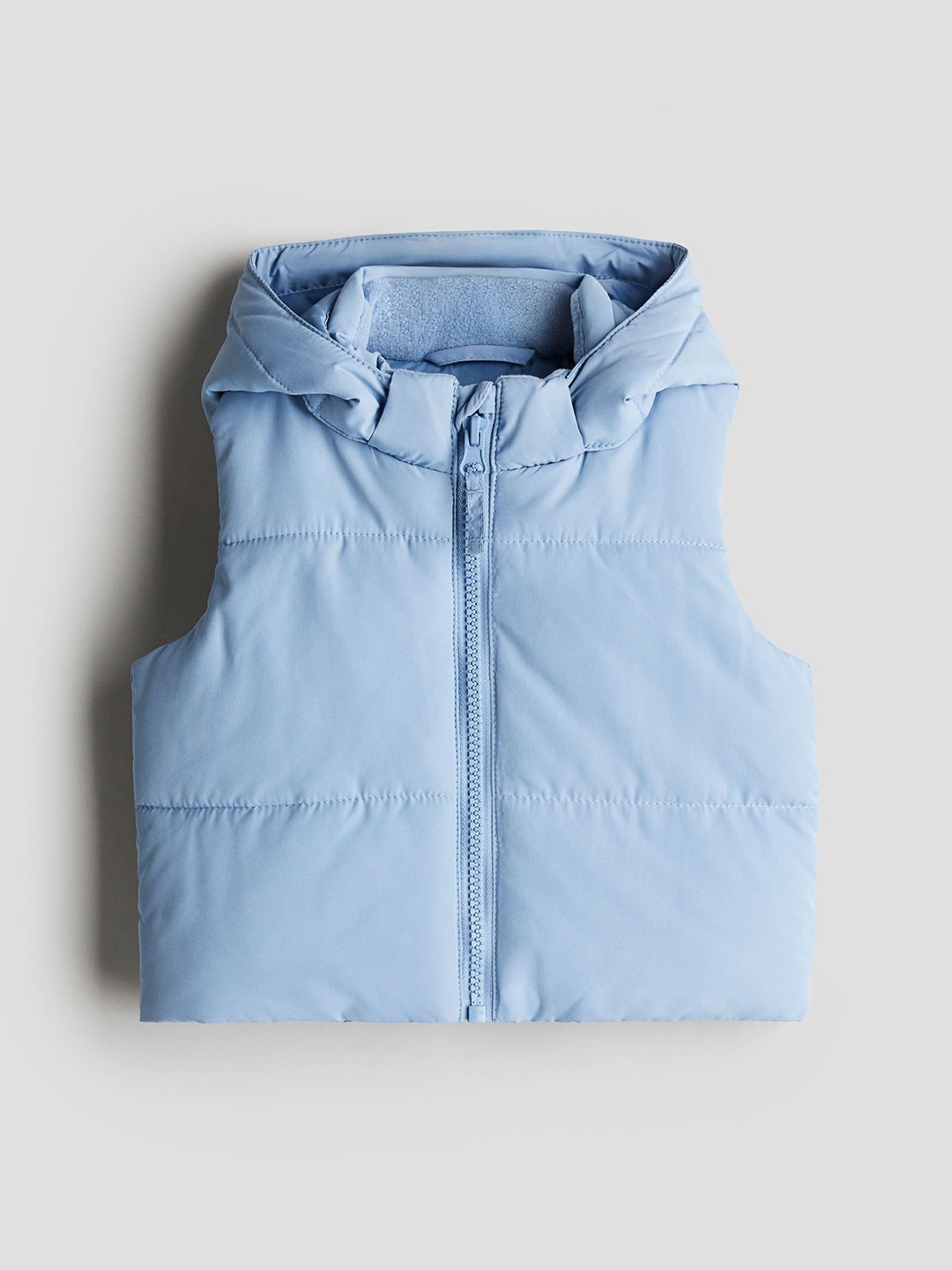 

H&M Hooded Puffer Gilet, Blue