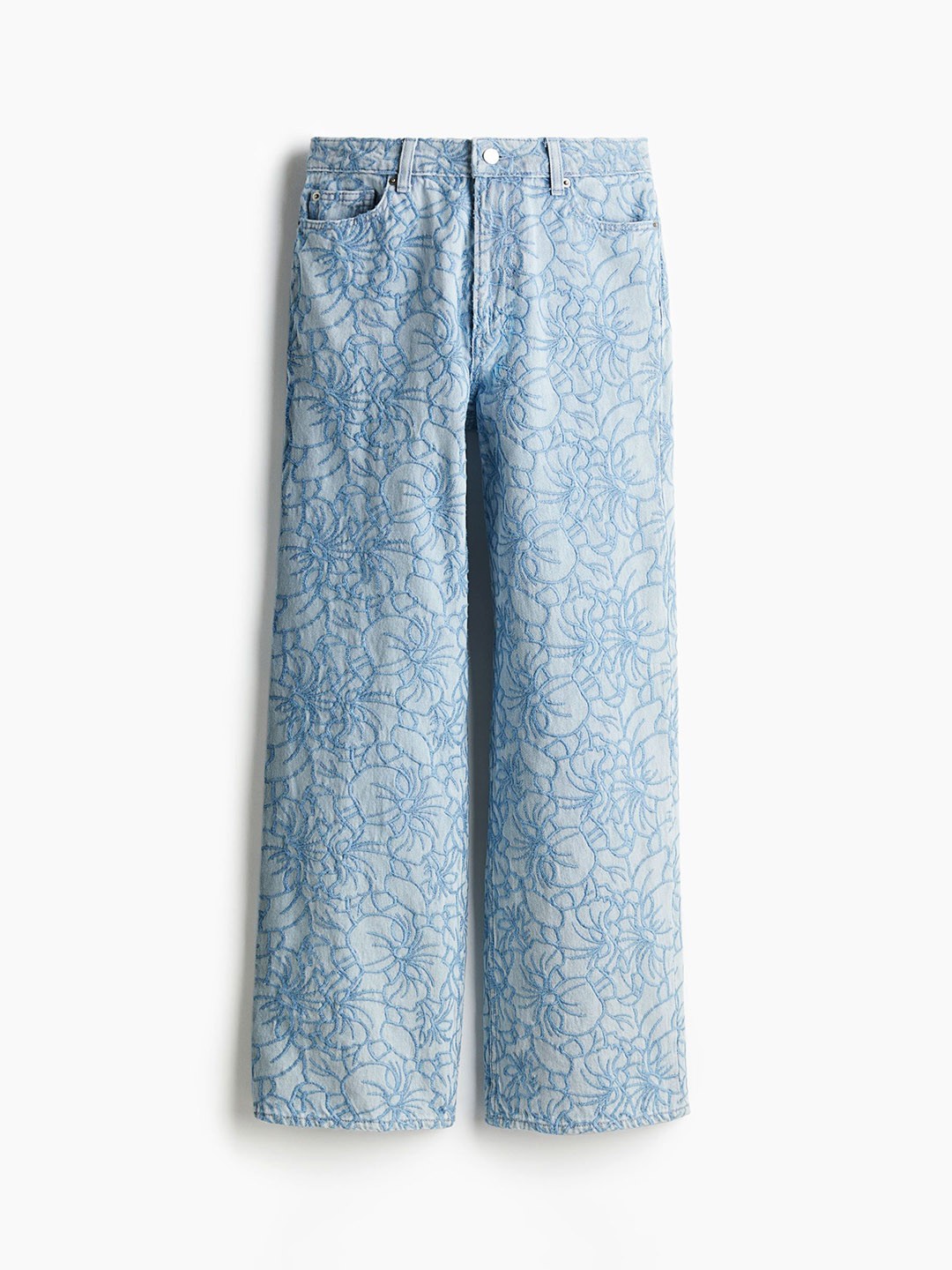 

H&M Women Straight Embroidered Jeans, Blue