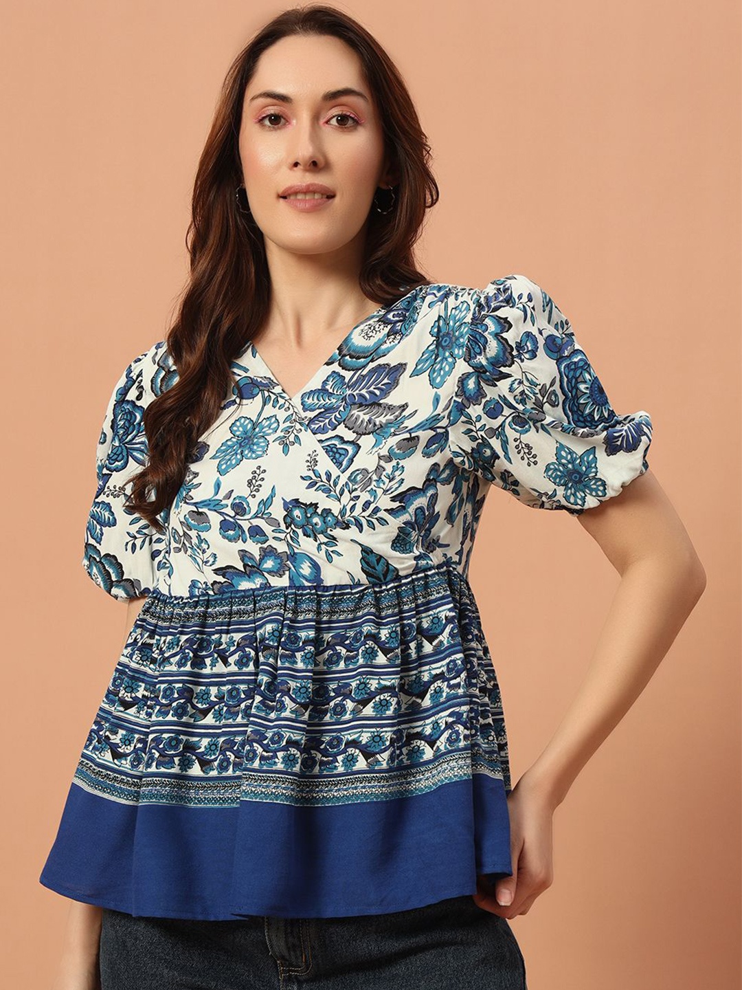 

The Dry State Women Floral Printed Regular Top, White