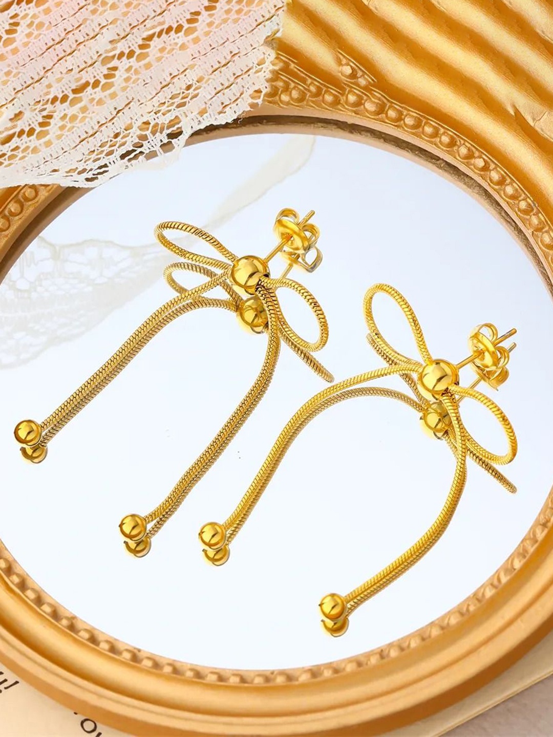 

DIVASTRI Geometric Drop Earrings, Gold